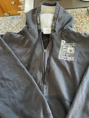And1 Black Zip-Up Hoodie with Chest Graphic